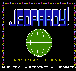 Jeopardy title screen for NES